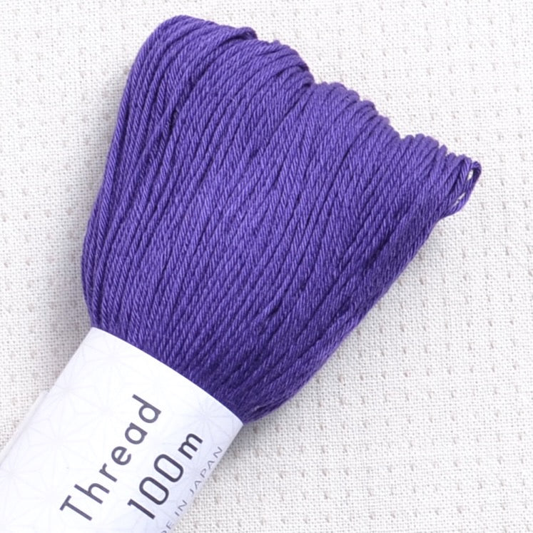 Sashiko Thread  Olympus 100 meter skein purple #124