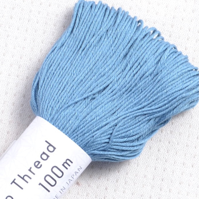 Sashiko Thread  Olympus 100 meter skein, blue #118