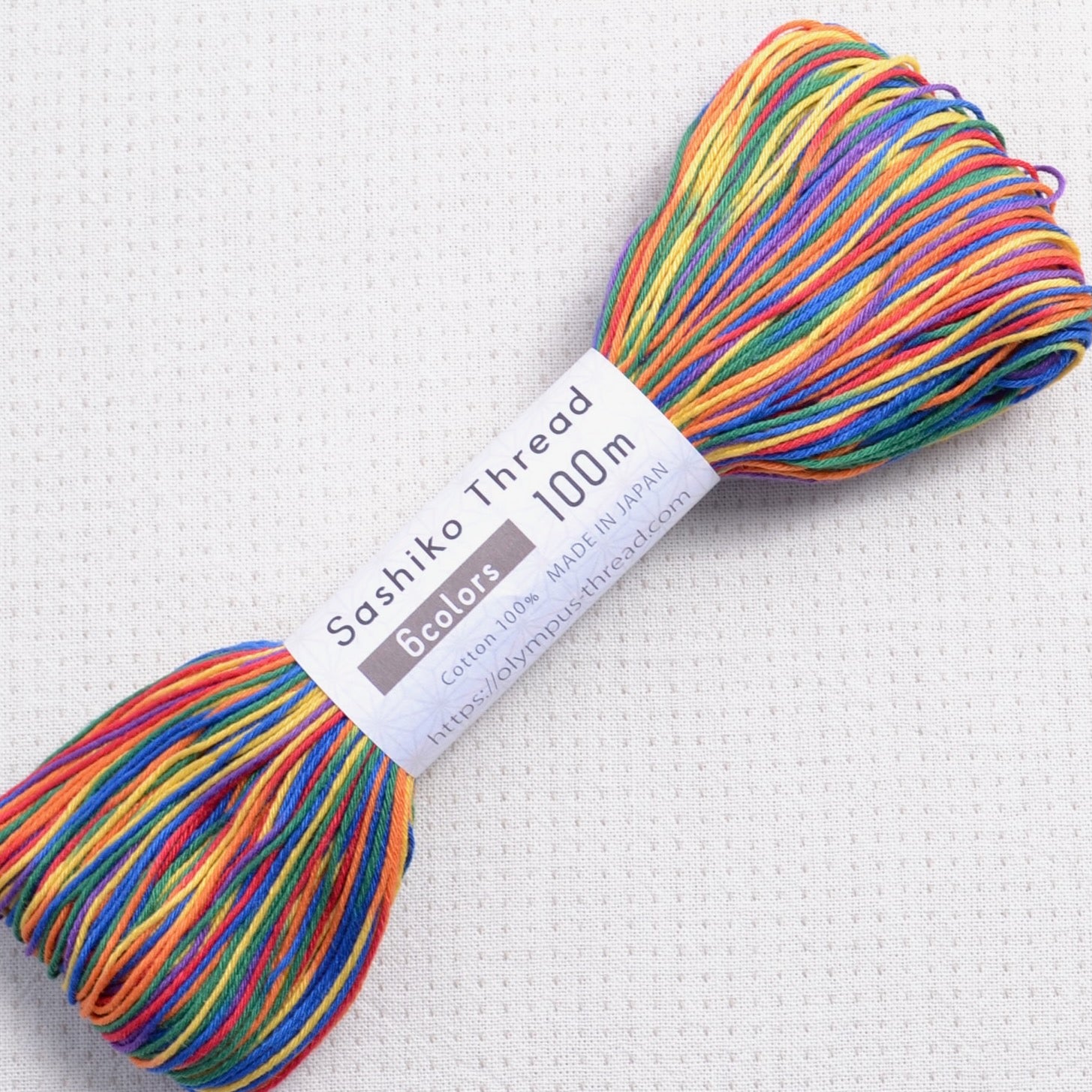 Sashiko thread, Olympus 100 meter skein, multi-colour colour #301