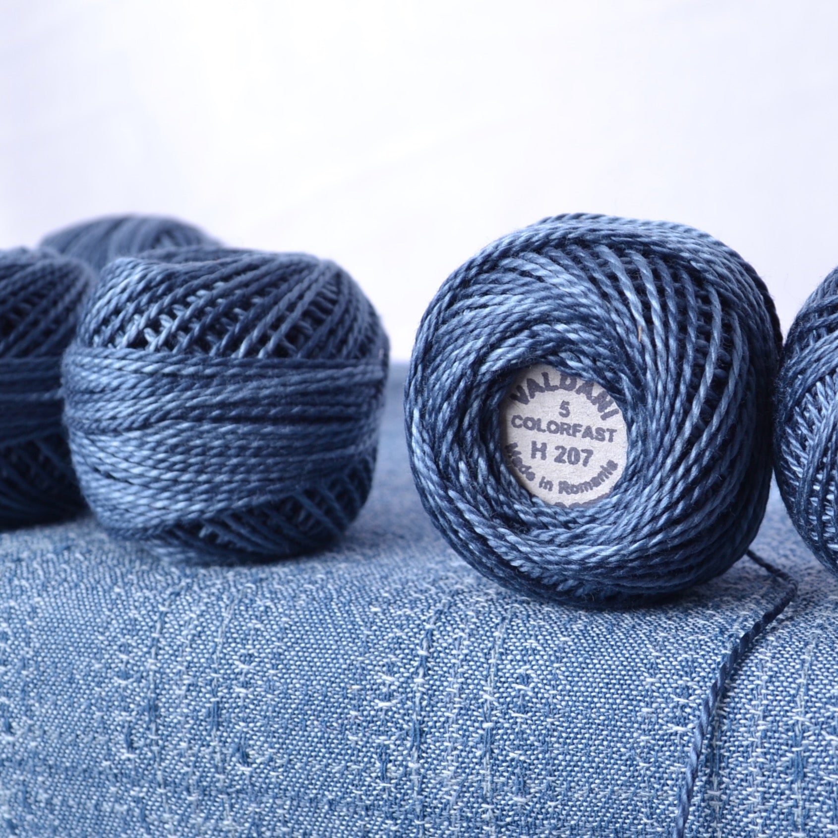 Valdani darkened blue #5 perle cotton thread