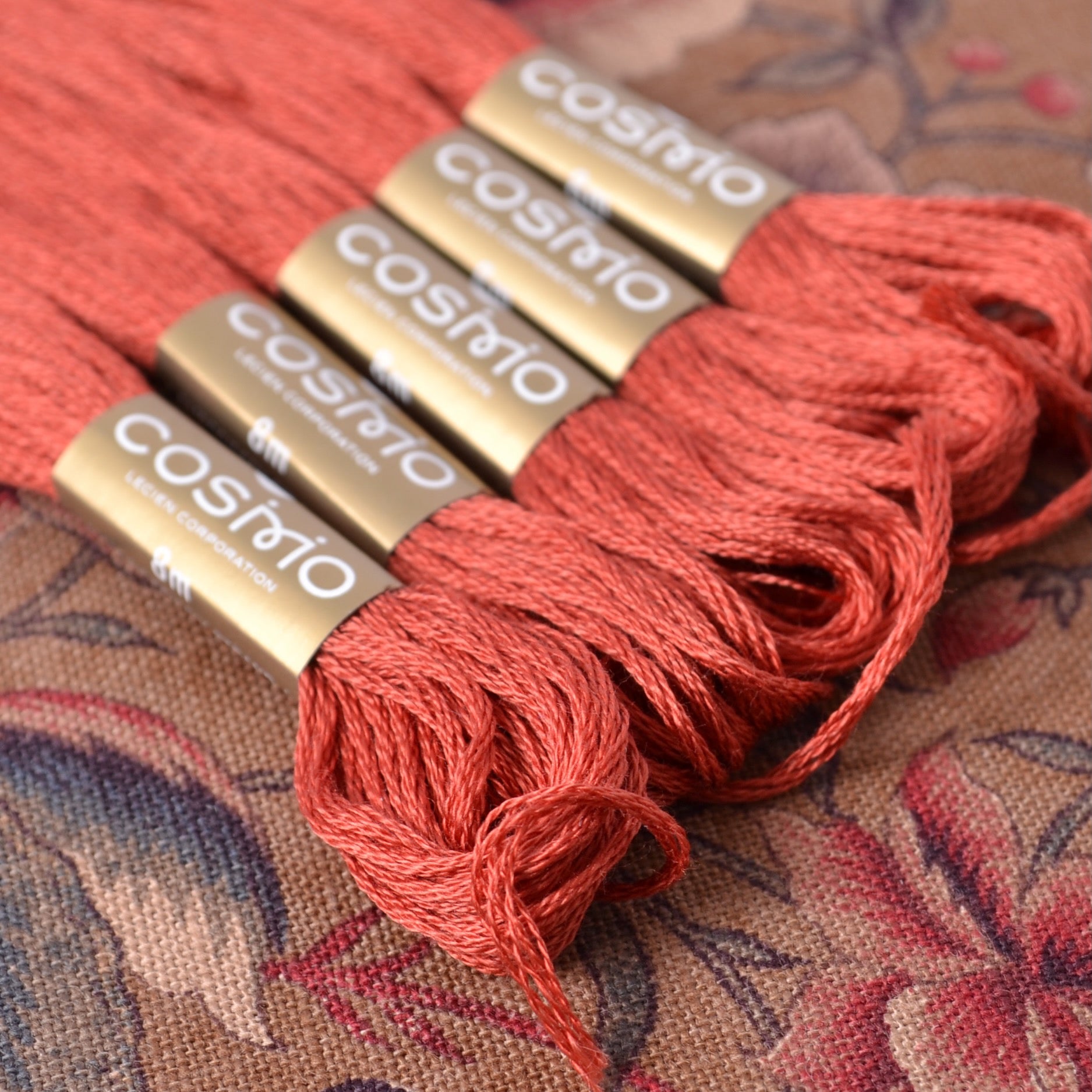 Cosmo Embroidery Thread #464, Amber Brown