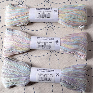 pale colours Olympus sashiko thread, 100 meter skeins
