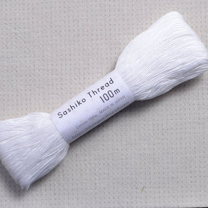 white sashiko thread, Olympus 100 meter skein #101