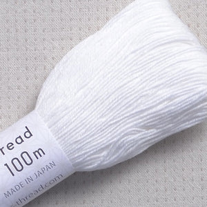 white sashiko thread, Olympus 100 meter skein #101