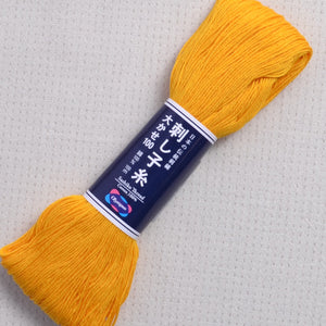 white sashiko thread, Olympus 100 meter skein bright yellow #111