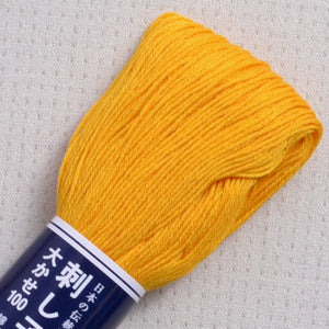 white sashiko thread, Olympus 100 meter skein yellow #111
