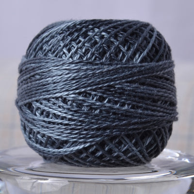 Darkened blue Valdani perle cotton thread
