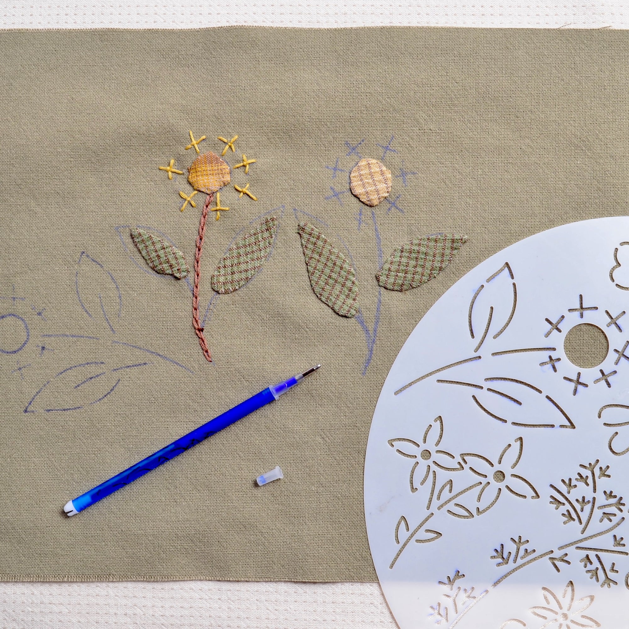 Embroidery Stencil for Applique and Stitching #109 - A Threaded Needle