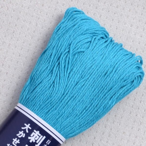 white sashiko thread, Olympus 100 meter skein, cyan #112