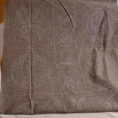 Pre-printed sashiko panel, family crests