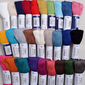Solid colour sashiko cotton thread