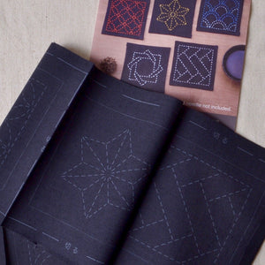 sashiko pre-printed kit, five designs