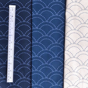 preprinted sashiko fabric by the meter
