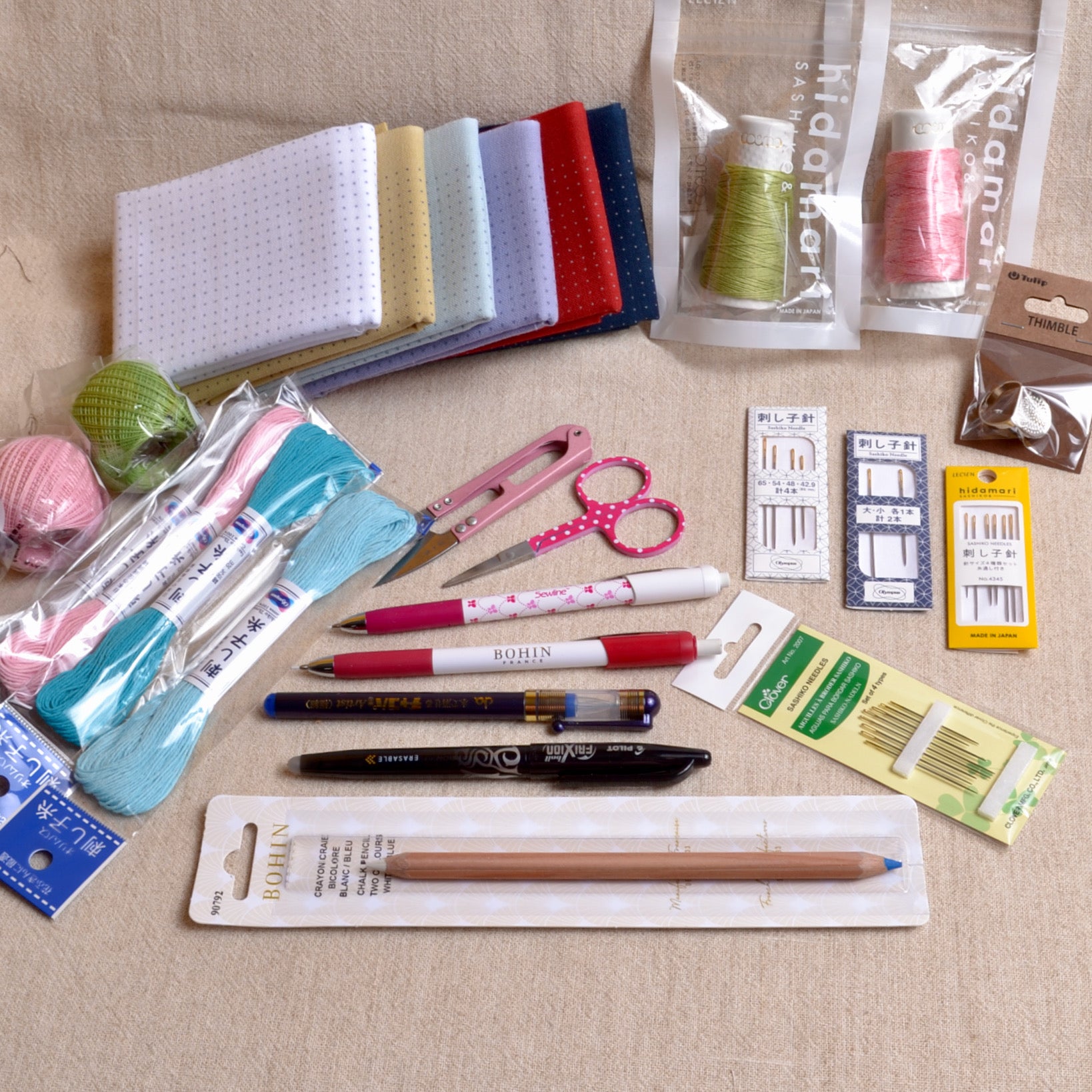 everything you need to stitch a hitome sashi project
