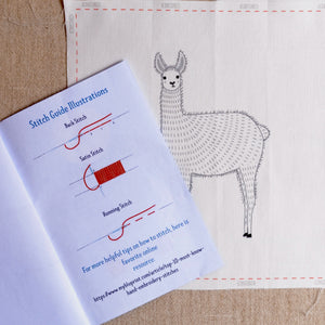 Llama printed embroidery design