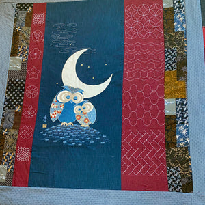 owl panel & sashiko quilt