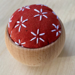 wood Japanese pin cushion bowl 