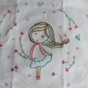spring girl embroidery kit