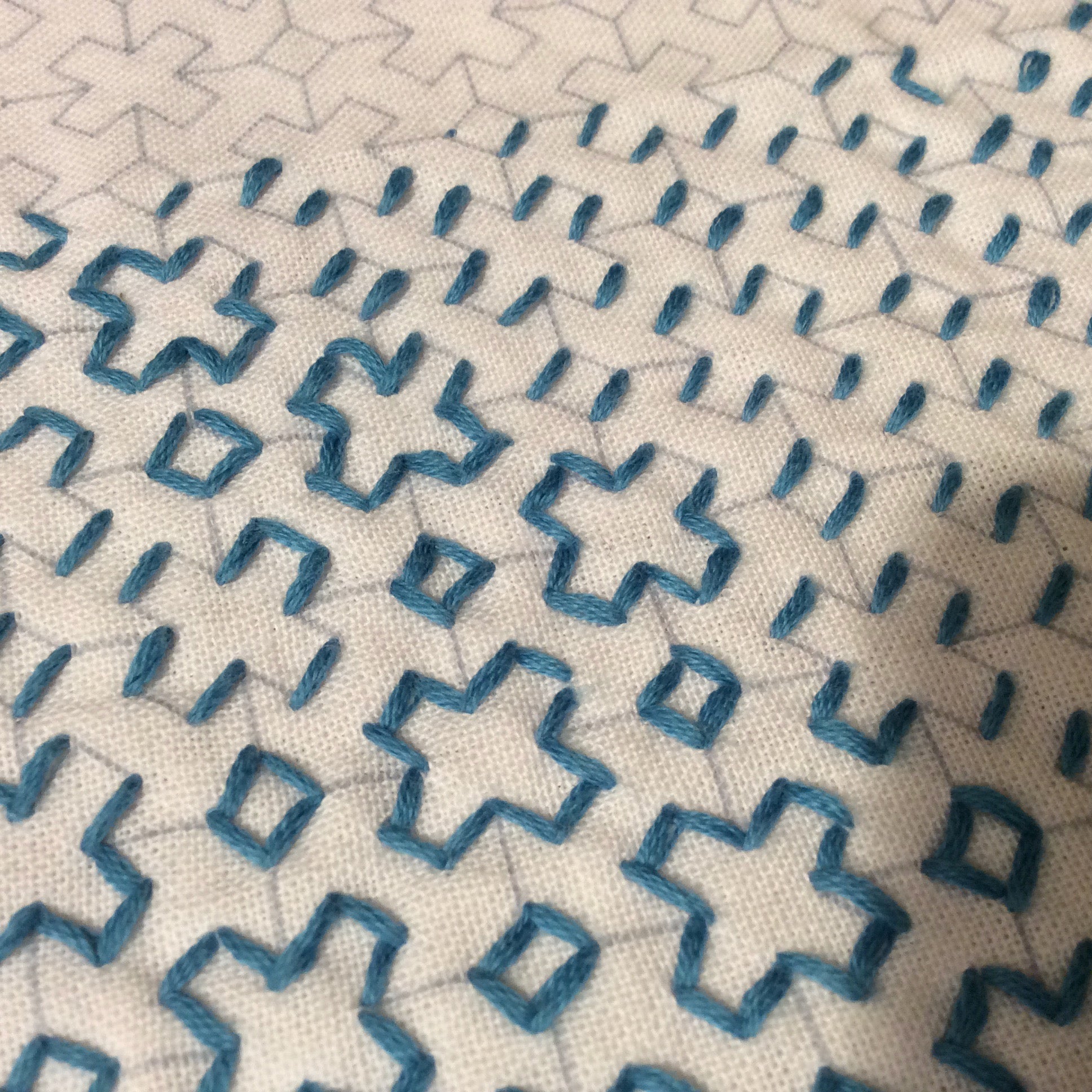 stitching a hitome-zashi cloth