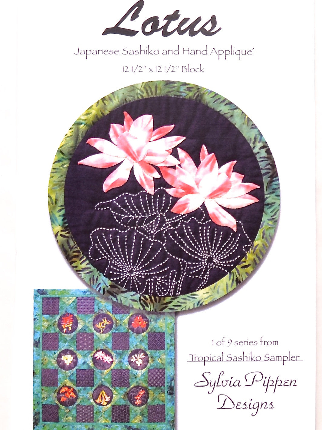 Sashiko and Applique Lotus Pattern