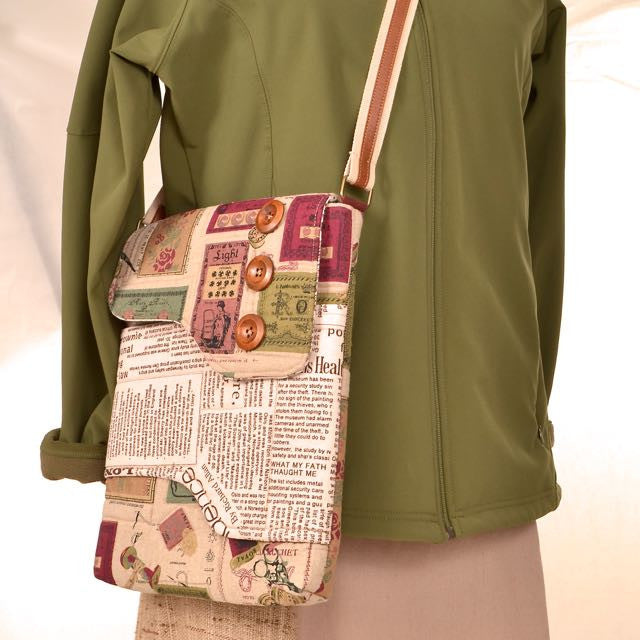 Sample of Melford Messenger Bag sewing pattern by Emma Brennan