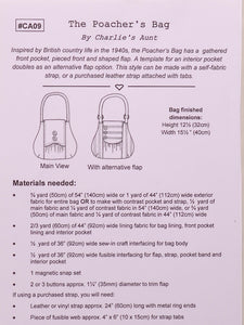 The Poacher's Bag sewing pattern materials list