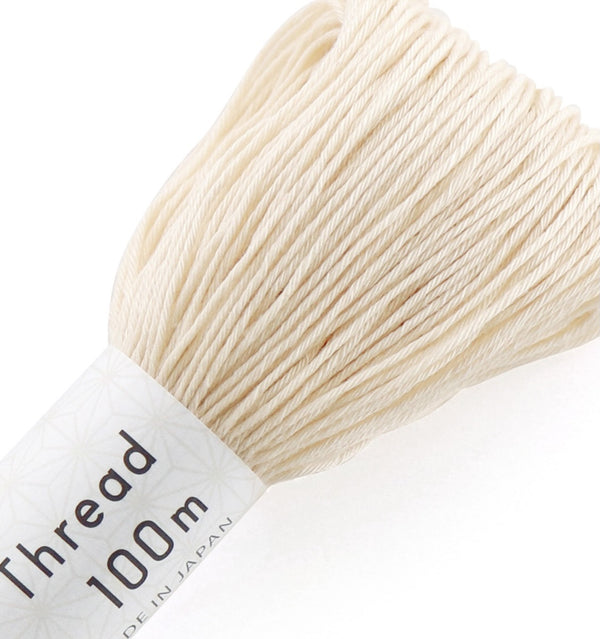 Sashiko Thread, 100 Meter Skein, Off-White #102 - A Threaded Needle