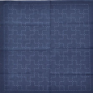 sashiko design linked crosses preprinted fabric for stitching