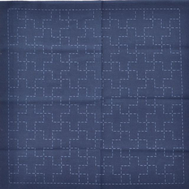 sashiko design linked crosses preprinted fabric for stitching