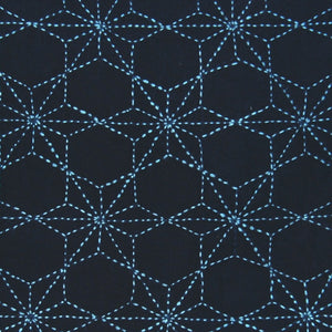 stitched sample of sashiko sampler Tobi Asa-No-Ha