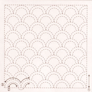 sashiko preprinted fabric kit waves design