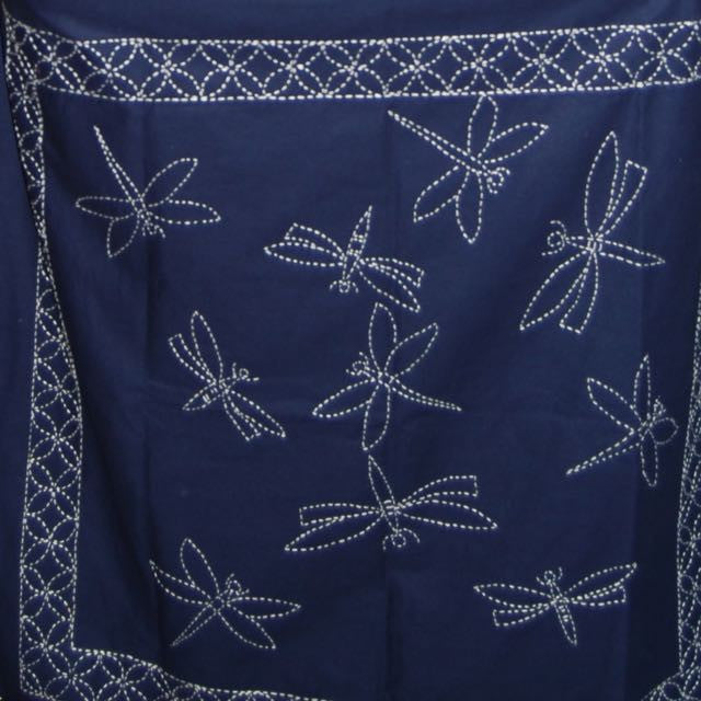 sashiko stitched cotton fabric sample