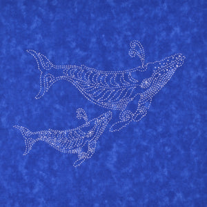 sashiko stitched whales
