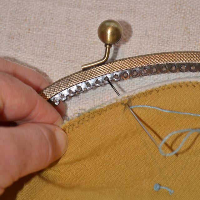 example of sewing frame to fabric
