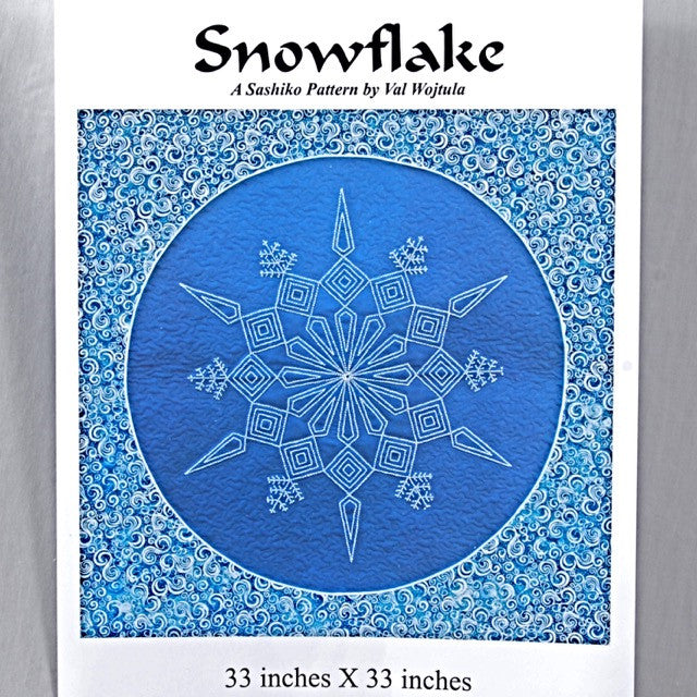 33" x 33" sashiko snowflake full size paper pattern